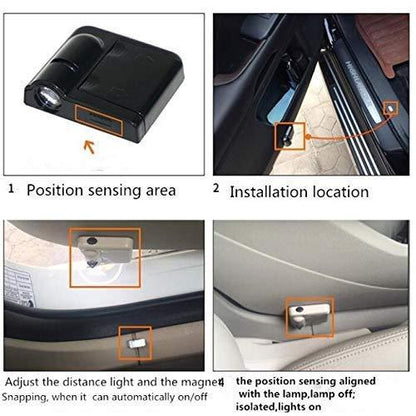 Automaze Wireless Car Welcome Logo Shadow Projector Ghost Lights Kit